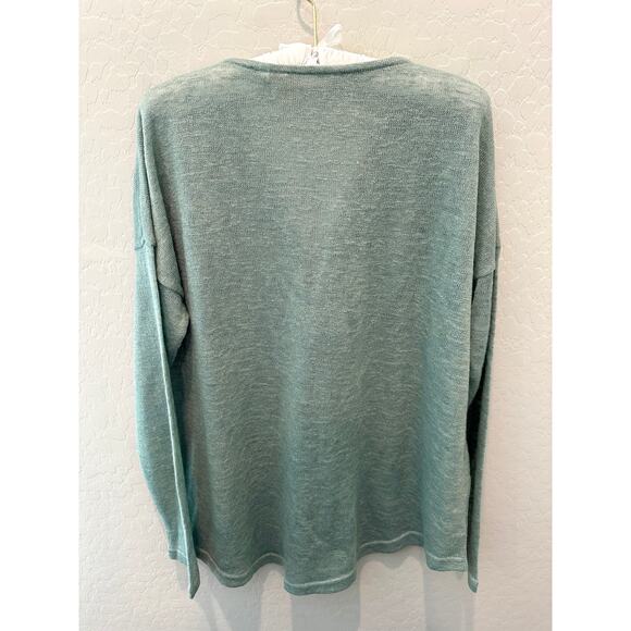 SOFT SURROUNDINGS | Half Zip Green Cozy Lightweight Pullover Top | Medium - Picture 4 of 6